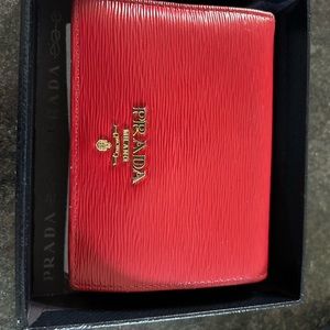 COPY - Prada Red Saffiano Leather Wallet